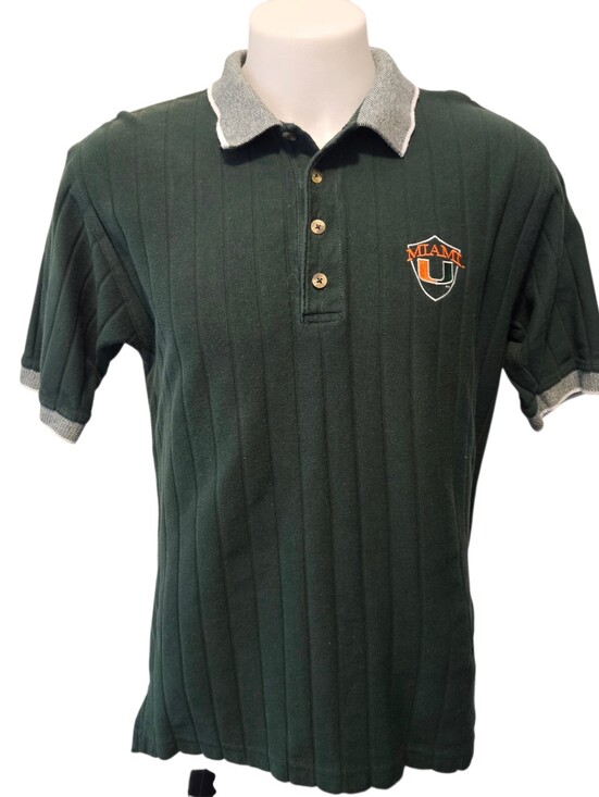 Lee Other - Lee Sport Miami Hurricanes Vintage Polo Shirt Mens Dark Green Classic 90's Large